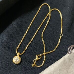 David Yurman Gold Necklace with Sparkling Pendant